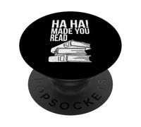 Ha Ha t'a Fait Lire Un drôle de Professeur Qui lit Un Amateur de Livres PopSockets PopGrip Adhésif