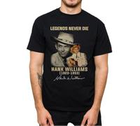 Ha%NK Wi%lli%AMS T T-Shirts à Manches Courtes Best Rock and Roll Legen Signature Short-Sleeved Round Neck Style Music 100% Cotton Size S-5Xl for Men and Women(Small)