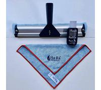 Ha-Ra Kit de démarrage de nettoyage pour vitres I Raclette de fenêtre 32 cm I Rollfix pratique 75 ml rempli d'un entretien complet concentré I Mini chiffon Star en microfibre 25 x 25 cm I Kit de