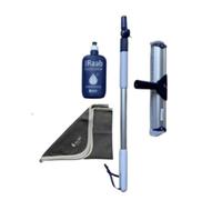 Ha-Ra Kit de nettoyage pour fenêtre I Raclette de fenêtre standard 32 cm I Chiffon en microfibre marteau de 50 x 67 cm I Barre télescopique réglable (0,66-1,00 m) I Entretien complet 500 ml I
