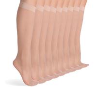 HA WA 9 paires de bas à genoux pour femmes, chaussettes élastiques fines et transparentes avec orteils renforcés en nylon 20 deniers taille unique