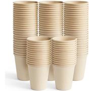 HAAGO 100 Gobelets en Canne à Sucre Biodégradables et Compostable à la Maison - Comme les Gobelets en Papier, les Gobelet Jetables - 370ml