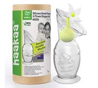 haakaa 100 ML Tire-Lait en Silicone Avec Ventouse en Arrêtoir à Fleurs, Transparent Tire-Lait Manuel, Recueil Lait, Sain et Inoffensif, Blanc