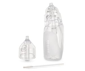haakaa Aspirateur nasal en silicone pour bébé | Nettoyeur de nez de bébé sûr | Seringue facile à presser pour nez et ampoule d'oreille avec brosse | 0 mois et plus nouveau-né - Transparent, pingouin