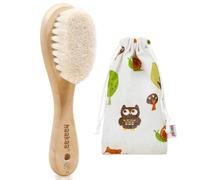 haakaa Brosse Cheveux Bebe, Brosse à Bébé en Bois, pour Enfant et Nouveau-Né, Baby Shower Cadeau