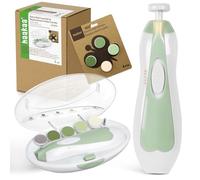 haakaa Coupe-Ongles Électrique pour Bébés, Kit de Lime pour Ongles de Nouveau-Nés, Petits Enfants ou Adultes avec 10 Tampons de Rechange, Vert