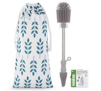 haakaa Goupillon Original Multifonctionnel Réutilisable, Brosse de Nettoyage pour Biberon Pompe Haakaa, Sachet Conservation Lait Maternelle, Nettoyage Complet, Poils Stable, Gris