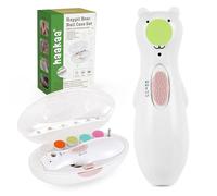 Haakaa Happii Bear Ensemble coupe-ongles rechargeable - Coupe-ongles électrique pour bébé - Coupe-ongles pour bébé - Lime à ongles pour bébé - Silencieux et lumières LED