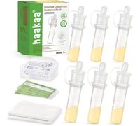 haakaa Kit Collecteur de Colostrum avec Lingette en Coton et Boîte de Rangement, Prêt à l’Emploi, Réutilisable, Sans BPA, 4ml/6 pièces