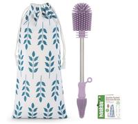 haakaa Kit de brosse de nettoyage en silicone pour tire-lait, téton, sac de rangement pour lait maternel, pailles réutilisables, gobelet à bec doux en silicone de qualité alimentaire portable - 1