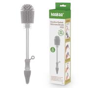 Haakaa Kit de brosses de Nettoyage en Silicone - Brosses de Nettoyage pour Bouteilles et crevasses - Silicone Alimentaire : Passe au Lave-Vaisselle (Brosse-Gris)