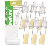 Haakaa Lot de 6 collecteurs de colostrum en silicone avec étui de rangement en polypropylène transparent 4 ml