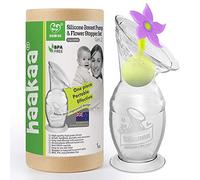 haakaa Manual Breast Pump with Suction Bottom and Purple Stopper (4oz/100ml)