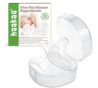 Haakaa Nippleshield Lot de 2 protège-tétons en silicone pour allaitement avec étui de transport ultra fin et ultra doux 15 mm