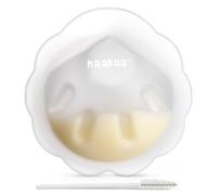 haakaa Petal Soft - Récipient à lait en silicone souple - Discret et anti-fuite - Bols de poitrine réutilisables - Avec brosse de nettoyage - 1 pièce