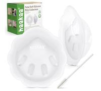 haakaa Petal Soft - Récipient à lait en silicone souple - Discret et anti-fuite - Bols de poitrine réutilisables - Avec brosse de nettoyage - 2 pièce