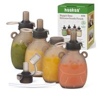 Haakaa Sac à Squeeze en Silicone, Pochette Réutilisable pour Aliments pour Bébés Faits Maison, Purées Biologiques, Jus, Smoothies et Yaourts - Parfait pour Bébés et Tout-Petits - Paquet de 4, 6 Onces.