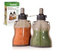 Haakaa Silicone Sacoches alimentaires pour bébés - Sacs réutilisables pour bébés à pression,Gris, paquet de 2
