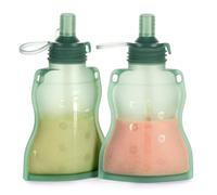 Haakaa Silicone Sacoches alimentaires pour bébés - Sacs réutilisables pour bébés à pression,Vert, paquet de 2
