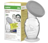 haakaa Tire-lait Manuel en Silicone avec Base Antidérapante et Couvercle en Silicone, Fonctionnement Silencieux et Sans Mains, Succion Naturelle, Étanche et Facile à Nettoyer, 150ml, Gris