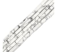 HAAMIIQII 28pcs 4x13mm blanc naturel Howlite perles colonne cylindre Loose gemme perles bijoux fabrication bricolage bracelet collier
