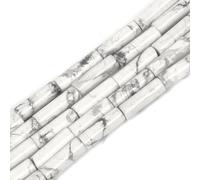 HAAMIIQII 28pcs 4x13mm blanc naturel Howlite perles colonne cylindre Loose gemme perles bijoux fabrication bricolage bracelet collier