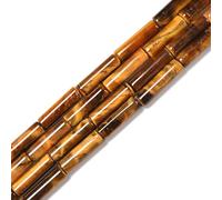 HAAMIIQII 28pcs 4x13mm jaune naturel oeil de tigre perles colonne tube lâche perles de pierres précieuses fabrication de bijoux bricolage bracelet collier