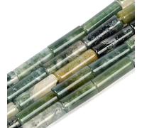 HAAMIIQII 28pcs 4x13mm mousse naturelle onyx perles colonne tube lâche perles de pierres précieuses fabrication de bijoux bricolage bracelet collier