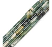 HAAMIIQII 28pcs 4x13mm mousse naturelle onyx perles colonne tube lâche perles de pierres précieuses fabrication de bijoux bricolage bracelet collier