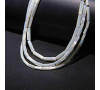 HAAMIIQII 28pcs 4x13mm nacre naturelle perles de coquille cylindre Loose gemme perles bijoux faire bricolage bracelet collier