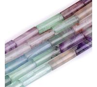 HAAMIIQII 28pcs 4x13mm naturel Fluorite cryatal perles colonne cylindre Loose gemme perles bijoux fabrication bricolage bracelet collier