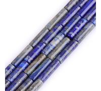 HAAMIIQII 28pcs 4x13mm naturel lapis-lazuli perles cylindrique cylindre lâche perles de pierres précieuses fabrication de bijoux bricolage bracelet collier
