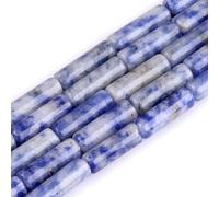 HAAMIIQII 28pcs 4x13mm naturel Sodalite perles tube cylindrique lâche perles de pierres précieuses fabrication de bijoux bricolage bracelet collier