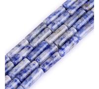 HAAMIIQII 28pcs 4x13mm naturel Sodalite perles tube cylindrique lâche perles de pierres précieuses fabrication de bijoux bricolage bracelet collier