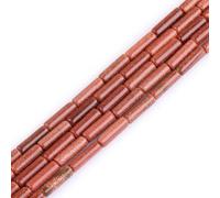 HAAMIIQII 28pcs 4x13mm perles de pierre d'or naturelle tube cylindrique lâche perles de pierres précieuses fabrication de bijoux bricolage bracelet collier