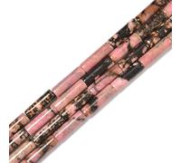HAAMIIQII 28pcs 4x13mm rhodonite naturelle perles colonne cylindre Loose Gem perles bijoux fabrication bricolage bracelet collier
