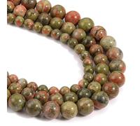 HAAMIIQII 35pcs 10mm naturel unakite jaspe perles rond lâche perles de pierres précieuses bijoux faire bricolage bracelet collier
