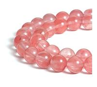 HAAMIIQII 35PCS 10mm pastèque cerise quartz perles de cristal rond lâche perles de pierres précieuses fabrication de bijoux bricolage bracelet collier
