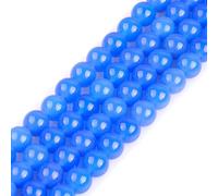 HAAMIIQII 35pcs 10mm perles d'agate bleu naturel rond lâche perles de pierres précieuses fabrication de bijoux bricolage bracelet collier