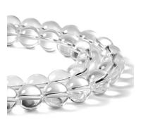 HAAMIIQII 35pcs 10mm perles de cristal de quartz clair naturel rond lâche perles de pierres précieuses fabrication de bijoux bricolage bracelet collier