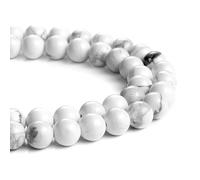HAAMIIQII 35pcs 10mm perles Howlite blanc naturel rond lâche perles de pierres précieuses pour la fabrication de bijoux bricolage bracelet collier