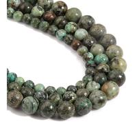 HAAMIIQII 35pcs 10mm perles turquoise africaine naturelle rond lâche perles de pierres précieuses fabrication de bijoux bricolage bracelet collier
