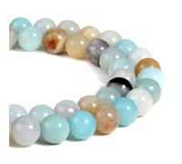 HAAMIIQII 35pcs perles amazonite naturelles 10mm rond lâche perles de pierres précieuses pour la fabrication de bijoux bricolage bracelet collier
