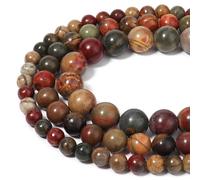 HAAMIIQII 45pcs 8mm naturel Picasso jaspe perles rond lâche perles de pierres précieuses fabrication de bijoux bricolage bracelet collier