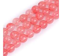 HAAMIIQII 45pcs 8mm pastèque cerise quartz perles de cristal rond lâche perles de pierres précieuses fabrication de bijoux bricolage bracelet collier