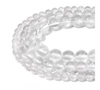 HAAMIIQII 45pcs 8mm perles de cristal de quartz clair naturel rond lâche perles de pierres précieuses fabrication de bijoux bricolage bracelet collier