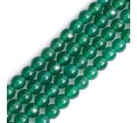 HAAMIIQII 45pcs 8mm perles d'onyx vert naturel rond lâche perles de pierres précieuses fabrication de bijoux bricolage bracelet collier