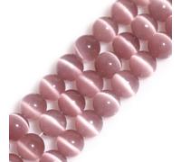 HAAMIIQII 45pcs 8mm perles oeil de chat Violet clair rond lâche perles de pierres précieuses fabrication de bijoux bricolage bracelet collier