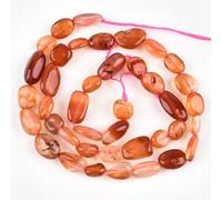 HAAMIIQII 45pcs perles de pierre d'onyx rouge naturel 5-8mm forme libre irrégulière rouleau lâche perles de pierres précieuses fabrication de bijoux bricolage bracelet collier boucles d'oreilles