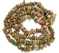 HAAMIIQII 5-8mm naturel unakite Jasper détritus perles détritus irréguliers Pierre en vrac perles de guérison énergétique perles ligne de fabrication de bijoux 30 pouces